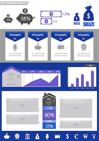 percentage - Set of various business infographic Stock Photo - Premium Royalty-Free, Code: 6111-06838670