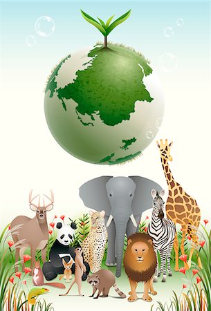 pandas nobody - An illustration representing the impact of environmental damage. Stock Photo - Premium Royalty-Free, Code: 6111-06838601