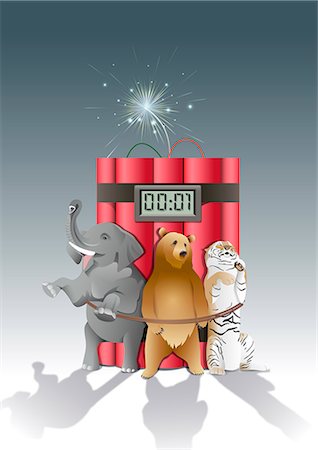 elephant illustration - An illustration representing the impact of environmental damage. Stock Photo - Premium Royalty-Free, Code: 6111-06838610