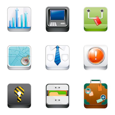 simsearch:6111-06838529,k - Set of various icons Stock Photo - Premium Royalty-Free, Code: 6111-06838630