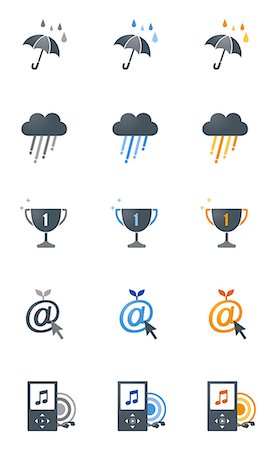 simsearch:6111-06838712,k - Set of various technology and weather related icons Foto de stock - Sin royalties Premium, Código: 6111-06838713