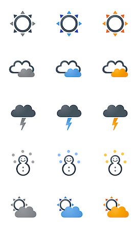 simsearch:6111-06838710,k - Set of various weather related icons Foto de stock - Sin royalties Premium, Código: 6111-06838712