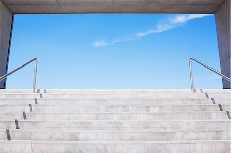 stairs not people property released not home - Concrete steps leading to blue sky Stock Photo - Premium Royalty-Free, Code: 6113-06497912