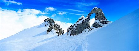 Snow covered craggy mountain Stock Photo - Premium Royalty-Free, Code: 6113-06498740