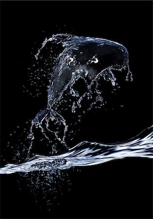 splash water - Water splash forming dolphin Foto de stock - Sin royalties Premium, Código: 6113-06498715