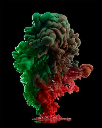 fusionar - Green and red smoke cloud Foto de stock - Sin royalties Premium, Código: 6113-06498732