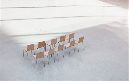 empty chairs in rows - Chairs in a row in empty lobby Stock Photo - Premium Royalty-Free, Code: 6113-06498898