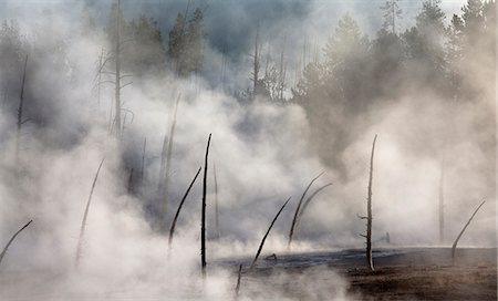 Steam rising from hot spring Photographie de stock - Premium Libres de Droits, Code: 6113-06625500