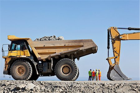 protection teamwork copy space - Workers and machinery in quarry Stock Photo - Premium Royalty-Free, Code: 6113-06625888