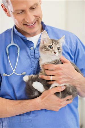 Veterinarian holding cat in vet's surgery Stock Photo - Premium Royalty-Free, Code: 6113-06626473
