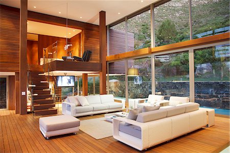 simsearch:6113-06909006,k - Modern living room Stock Photo - Premium Royalty-Free, Code: 6113-06898750