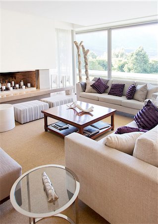 Luxury living room Foto de stock - Royalty Free Premium, Número: 6113-06898720