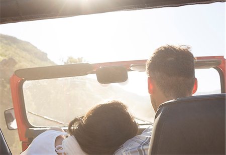 people in convertible - Couple driving sport utility vehicle Stock Photo - Premium Royalty-Free, Code: 6113-07147058