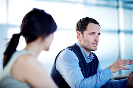 people sitting in meetings - Business people talking in meeting Stock Photo - Premium Royalty-Free, Code: 6113-07159135