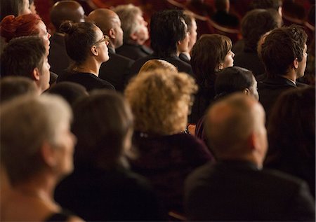 person observing back view - Attentive theater audience Stock Photo - Premium Royalty-Free, Code: 6113-07160112