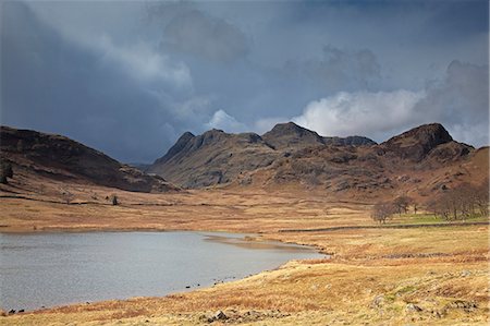 simsearch:6113-07160357,k - Craggy hills beyond lake Photographie de stock - Premium Libres de Droits, Code: 6113-07160386