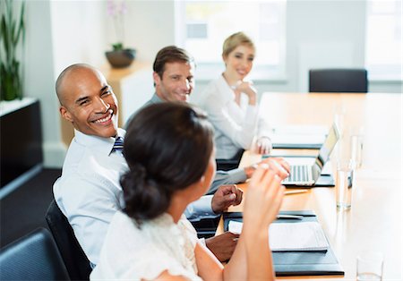 simsearch:6113-08882482,k - Business people sitting in meeting Stock Photo - Premium Royalty-Free, Code: 6113-07242721