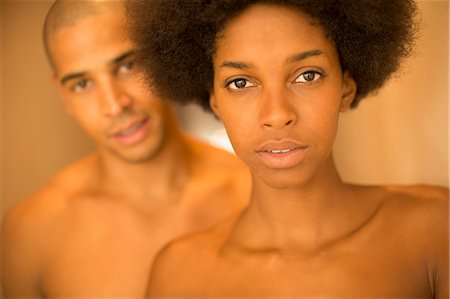 simsearch:6113-06908557,k - Close up of couple with bare chests Stock Photo - Premium Royalty-Free, Code: 6113-07542890