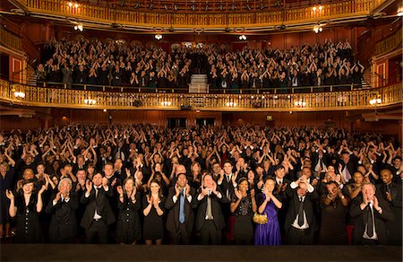 performance audience - Audience applauding in theater Stock Photo - Premium Royalty-Free, Code: 6113-07542943