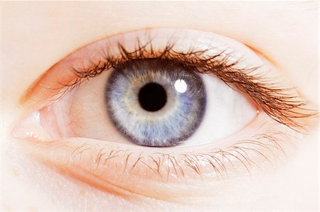 simsearch:6113-07565318,k - Extreme close up of blue eye Foto de stock - Sin royalties Premium, Código: 6113-07565284