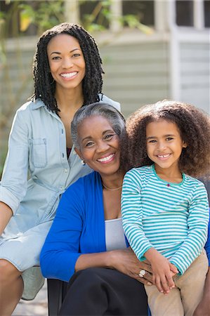 simsearch:6113-07762581,k - Portrait of smiling multi-generation women outdoors Stock Photo - Premium Royalty-Free, Code: 6113-07565469