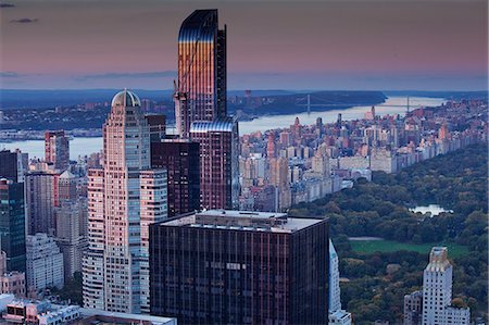 sunrise nyc - Midtown skyline, Upper West Side, New York City, New York, United States Photographie de stock - Premium Libres de Droits, Code: 6113-07589318