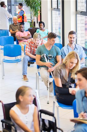 Patients in hospital waiting room Stock Photo - Premium Royalty-Free, Code: 6113-07761951