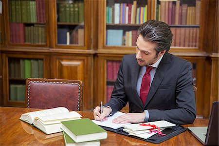 study (room) - Lawyer doing research in chambers Stock Photo - Premium Royalty-Free, Code: 6113-07762401