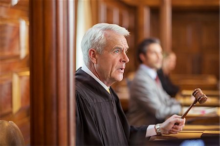 simsearch:6113-07762453,k - Judge banging gavel in court Stock Photo - Premium Royalty-Free, Code: 6113-07762427