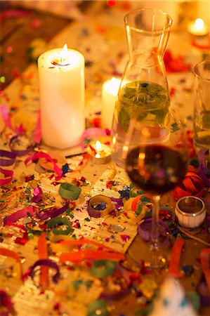 dinner party night - Candles on table at party Stock Photo - Premium Royalty-Free, Code: 6113-07730851
