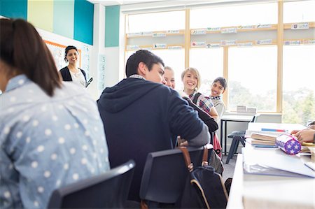 simsearch:6113-07808744,k - Teenage students learning in classroom Stock Photo - Premium Royalty-Free, Code: 6113-07808729