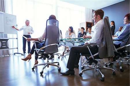 senior business meeting - Business people having meeting in conference room, watching colleagues presentation Photographie de stock - Premium Libres de Droits, Code: 6113-07906078