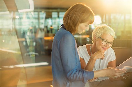 people office two people copy space - Businesswomen working together in office Stock Photo - Premium Royalty-Free, Code: 6113-07906317