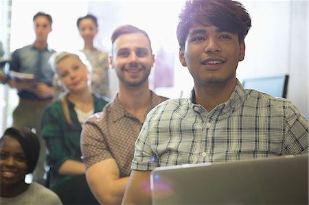 people desktop computer - Students listening during seminar Stock Photo - Premium Royalty-Free, Code: 6113-07906479