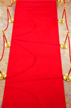 roped off - High angle view of empty red carpet Stock Photo - Premium Royalty-Free, Code: 6113-08088152