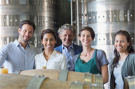 Portrait confident winery employees in cellar Stock Photo - Premium Royalty-Free, Code: 6113-08171142