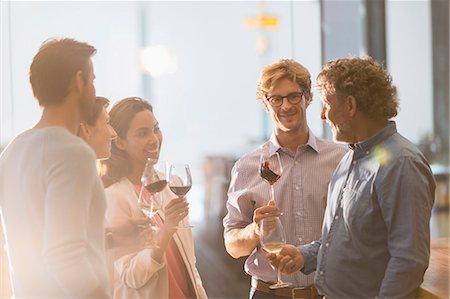 diverse mature adults - Friends wine tasting in winery tasting room Stock Photo - Premium Royalty-Free, Code: 6113-08171178