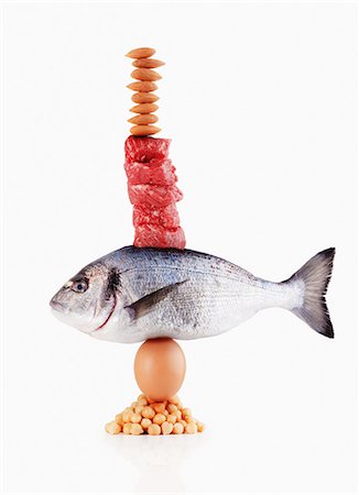 protéine - Raw healthy foods balancing Photographie de stock - Premium Libres de Droits, Code: 6113-08184257