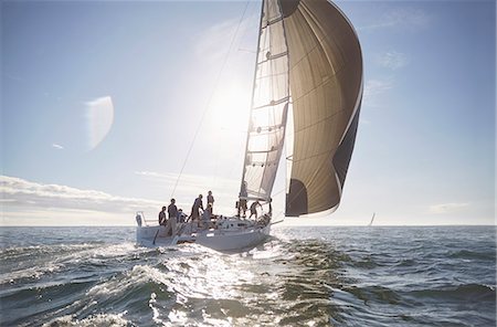 senior citizen outside copy space - Sailboat on sunny ocean Stock Photo - Premium Royalty-Free, Code: 6113-08698119