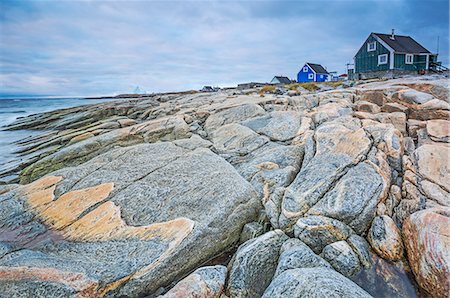 simsearch:6113-07242277,k - Craggy rocks along fishing village, Disko Island, Greenland Stock Photo - Premium Royalty-Free, Code: 6113-09157746