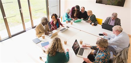 simsearch:6118-09129521,k - Senior business people in conference room meeting Stock Photo - Premium Royalty-Free, Code: 6113-09160298