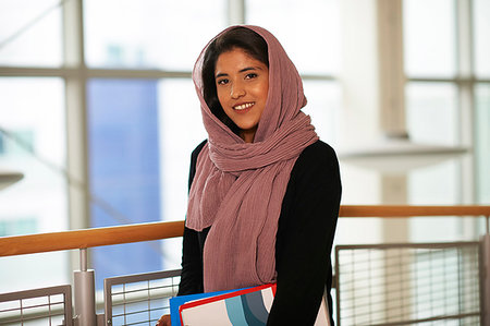 Portrait confident businesswoman in hijab Stock Photo - Premium Royalty-Free, Code: 6113-09272615