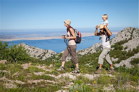 simsearch:6115-06733162,k - Croatia, Paklenica Family hiking in mountain landscape Stock Photo - Premium Royalty-Free, Code: 6115-06732914