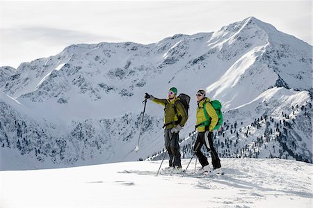 simsearch:6115-06966977,k - Backcountry skiers standing in mountain scenery, Alpbachtal, Tyrol, Austria, Europe Stock Photo - Premium Royalty-Free, Code: 6115-06967086