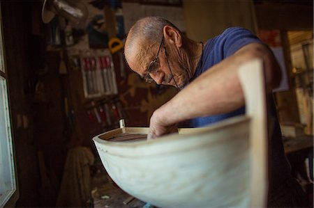 people high angle - Boatbuilder, Island Hvar, Stari Grad, Dalmatia, Croatia Stock Photo - Premium Royalty-Free, Code: 6115-06967219