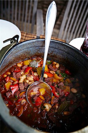 Goulash Stew In Cooking Pot Stock Photo - Premium Royalty-Free, Code: 6115-07282764