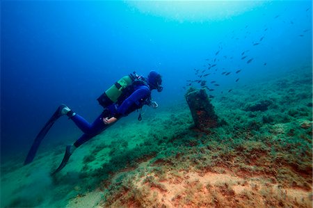 school of fish in water - Diving, Adriatic Sea, Croatia, Europe Stock Photo - Premium Royalty-Free, Code: 6115-07539845
