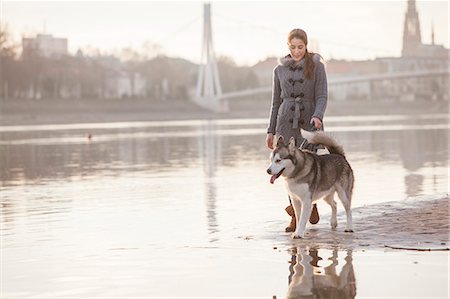 Woman Walking Dog, Croatia Stock Photo - Premium Royalty-Free, Code: 6115-08066379