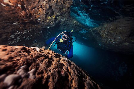 Diver exploring a reef, Adriatic Sea, Dalmatia, Croatia Stock Photo - Premium Royalty-Free, Code: 6115-08066702