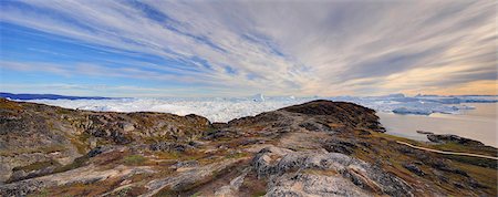 Ice floes and rocky coast, Arctic Ocean, Greenland Foto de stock - Sin royalties Premium, Código: 6115-08101262